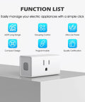 Four Outlet Remote Control Power Strip With One Remote 15A Wireless Light Switch For Household Appliances Long Range RF Up To 260 Feet Through Walls FCC Certified ETL Listed Plug And Play Convenience, white compact outlet switch