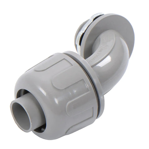 Hella Tough 1/2 Inch NPT 90 Degree RMC Conduit Connectors Bulk 60 Pack Steel Insert for electrical wiring.