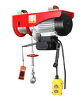 Heavy Duty Electric Hoist 1450W Steel Wire Winch With Remote Control single cable lifter with yellow remote for garage use.