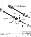 C-CVD Upgrade Kit For Slash Nitro Rustler And Stampede RC Trucks assembly diagram showing components like axles and outdrive cups.