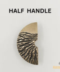 Half handle of Solid Brass Circle Cabinet Pulls With Textured Dune Design And Dope Antique Gold Finish, Hand Cast Hardware