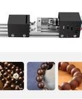 Mini Lathe Beads Polisher With Aluminum Alloy Body Offers 7 Speed Settings Up To 8000Rpm For Effortless Woodworking and DIY Craft Projects, showcased from above.