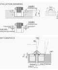 Flat Torque Hinge For Gates With Square Damping And Arbitrary Angle Positioning Cone Hole Zinc Alloy Gate Hinge diagram.