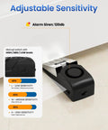 2 Pack Door Stop Alarm for Home and Travel Safety, 120dB Loud Siren, Portable Anti Slip Door Stop Wedge installed under door