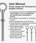 Next Level 3 8 By 6 Inch 304 Stainless Steel Shoulder Eye Bolts 10 Pack Full Machine Thread Bundle With Matched Nuts user manual image.
