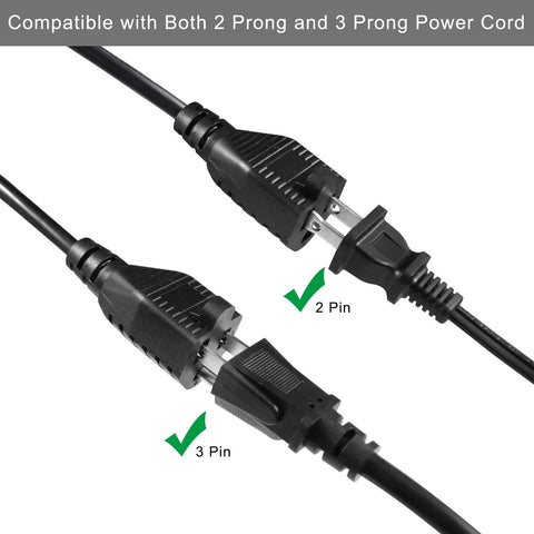3 Way Power Splitter Extension Cord With Y Style 3 Outlets 1 Foot SVT 18 AWG 10 Amp 1250 Watt NEMA 5-15P To 3 NEMA 5-15R Outlets
