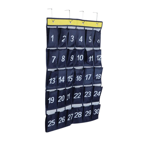 Slick Heavy Duty 30 Pocket Wall Hanging Storage Bag Oxford Cloth Organizer with numbered pockets for easy organization.