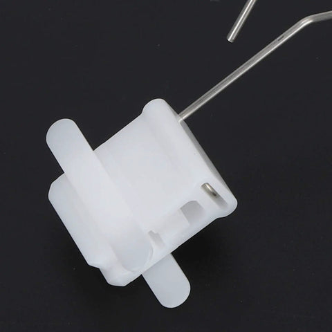 Wire Frame Braiding Machine Tension Guide For Yarn And Knitting Keeps Tension Stable And Snag Free Wire Stand Accessory close-up, white plastic and metal