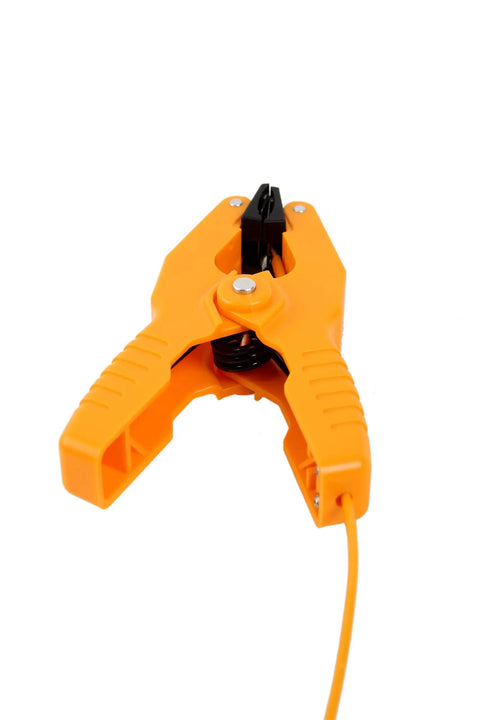 K Type Thermocouple Temperature Clamp Sensor For HVAC Systems, high accuracy clamp probe, orange plastic, 1.8 in jaw, 8 ft cable