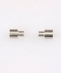 Two metal bushings for Bullet Click Pen Kit Bushings For 8mm Tubes Precise.463 Inch Sizing shown on white background.