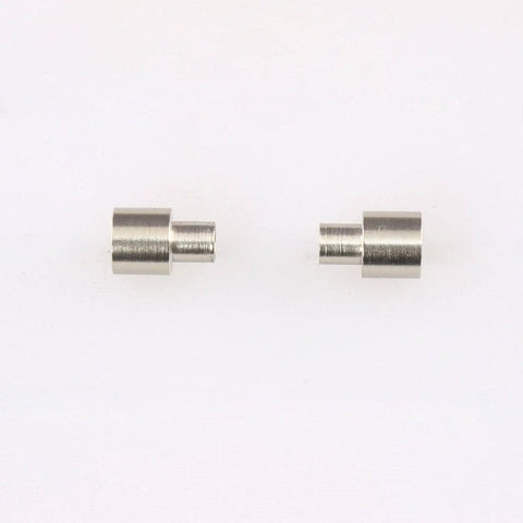 Two metal bushings for Bullet Click Pen Kit Bushings For 8mm Tubes Precise.463 Inch Sizing shown on white background.