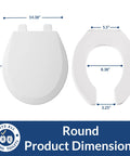 Open Front Wood Toilet Seat With Built To Last Durability And Hinges That Stay Tight Made In USA Round White dimensions