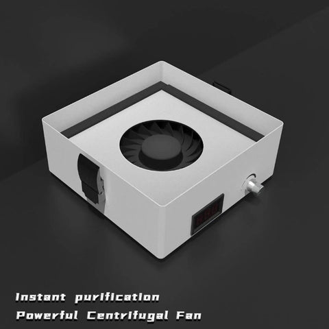 Badass Solder Fume Extractor With Triple Stage Filtration And Adjustable Speed Heavy Duty Dust Collector For Electronics Workshop, compact design with fan.