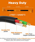 Badass 50 Amp Nema 6-50P To Dual 6-50R Welder Splitter Adapter Cord Y Plug Connector showcasing heavy-duty PVC jacket and pure copper wires.