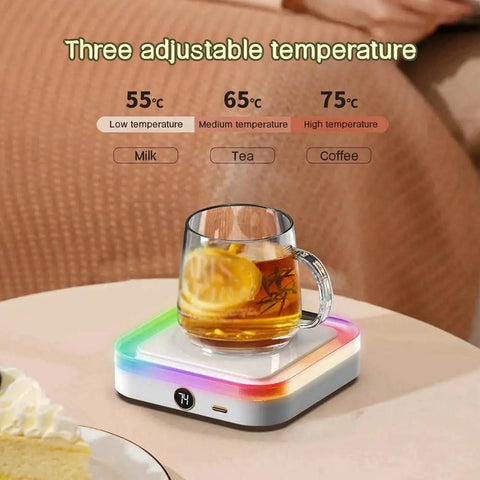 Skip The Stale Cup Stress Hooking Up This Usb Coffee Mug Warmer For Three Speed Temp Control and a Super Chill Night Light with herbal tea.
