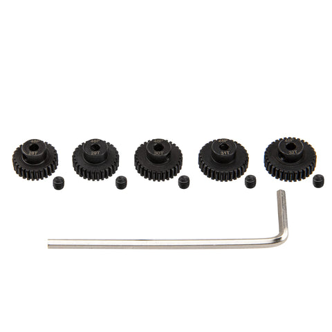 Five Pack Hardened Steel 48P Pinion Gear Sets 28T 29T 30T 31T 32T For 3.175mm Shafts Fits 1/8 Inch Compatible With Arrma HPI Kyosho