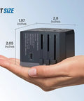 Compact All In One Universal Travel Adapter With USB C And Four USB A Ports Worldwide Power Adapter For Over 200 Countries