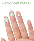 Glow In The Dark Stars Ceiling Decals 633 Realistic 3D Star Stickers on hand showing size and detail