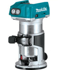 18V LXT Cordless Compact Router with Brushless Motor 1/4 In Collet, Variable Speed Tool in Teal and Silver, front view