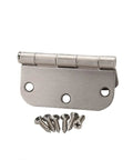 4 Inch Door Hinge With Five Eighths Radius Corner Satin Nickel Steel Hardware For Interior Doors Built Tough Smooth Swing Rust Resistant Finish