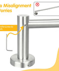 Close-up of Slick Heavy Duty Towel Bar For Modern Bathroom With Premium Grade Brushed Nickel Finish wall mount with adjustment feature.