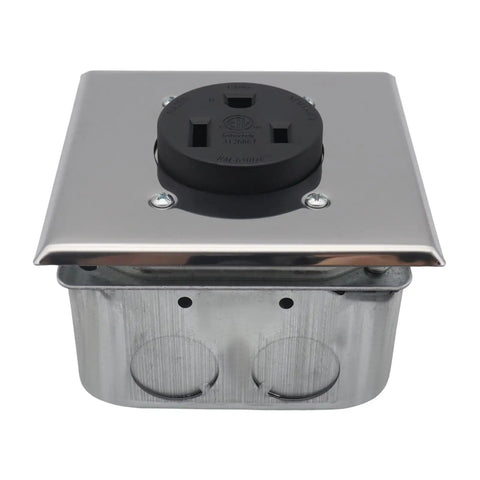 Heavy Duty Nema 6 50R Power Outlet For Welders And Home Workshops Featuring No Fuss Surface Flush Mounting Quick Install 50 Amp Electrical Socket Tough As Nails Galvanized Steel