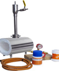 Gas Forge With Single Burner Portable Blacksmithing Kit for Knife Making and Hobbyists, shown with stainless steel forge body and components.