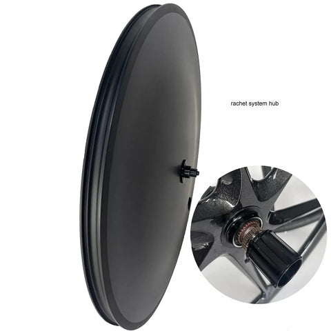 Ultralight Full Carbon Disc Wheel 700c Tubeless Road Bike Rear Wheel Matte Finish 28mm Wide 1050g Pro Grade Build showing hub detail