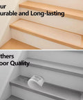 Comparison of Non Slip Stair Treads Tape 15 Pack 4 By 24 Inches Ultra Strong Adhesive for Smooth Surfaces with competitor tape on stairs.