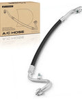 Heavy Duty AC Discharge Line Hose Assembly For Chevrolet Traverse Gmc Acadia Buick Enclave 2007 2012, flexible tube, black and silver.