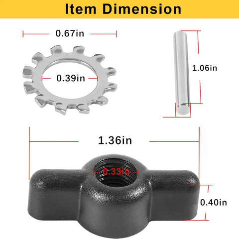 Dimensions of Six Pack MKP 10 Prop And Nut Kit B For Half Inch Prop Shafts Fits Four Inch Diameter Trolling Motors
