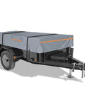 Heavy Duty Trailer Cover For Equipment And Flatbed Trailers 420D Oxford Water Resistant Tarp With Reflective Strips Gray