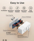 Diagram of Dual Smart Plug 15A, Works With Alexa And Google Home, showing internal components and protective features.