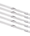 Five straight-shank tungsten steel end mills with single-flute spiral cutting; 3.175x3.175x25x50mm for wood carving.