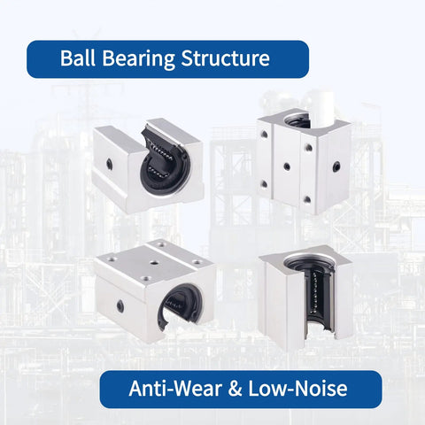 SBR16 Linear Rail Kit Including Two 400 Mm Shafts And Four Precision Carriage Bearing Blocks with ball bearing structure.