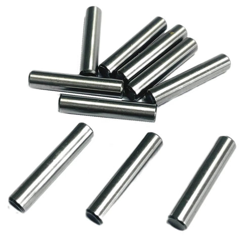 Quarter Inch By One And One Quarter Inch Dowel Pins 10 Pack, Metal Shelf Pegs For Shelves And Supports, Precision Ground Alloy Steel Wood Bed Pegs For Bunk Beds, Heavy Duty Sturdy Durable Dowel Pin Set on white background