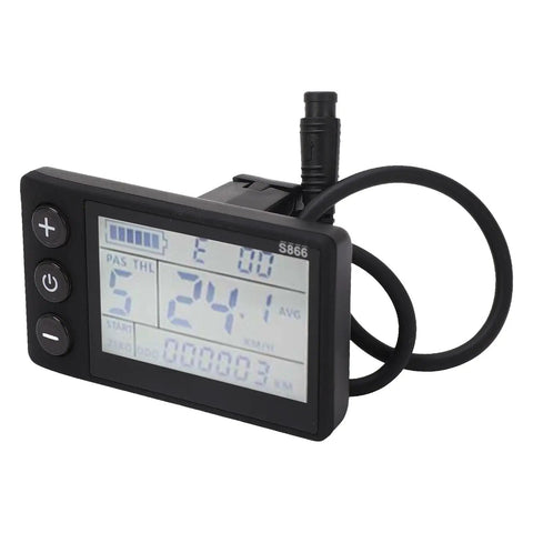 Electric LCD Display For Mountain E Bike Conversion With 6P Connector, Clear Readout Panel, Multi Voltage Compatibility 24V 36V 48V 60V