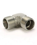 Close-up of a 100 Pack M22x1.5 Male Thread 90 Degree Elbow Hydraulic Fittings Union Connector For Pipes Beefy Heavy Duty Carbon Steel
