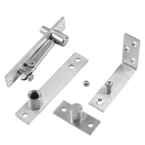 Concealed 90 Degree Pivot Shaft Hinge for Indoor Doors, ultra smooth rotation, stainless steel build, hidden hardware design, easy install.