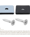 Four Pack Blue Square Furniture Slider Pads Two By Two Inch Screw On Floor Glides For Carpet Hardwood Floors With Self Tapping Screws Heavy Duty Scratch Blockers Total Game Changer No Sweat Setup with silver screws.