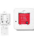 No Sweat Wiring Z Wave Plus Programmable Touchscreen Thermostat Featuring Smartstart Automation And Slick Low Voltage Hookup For Heat Pump And Conventional Homes In Crisp White with wiring panel.