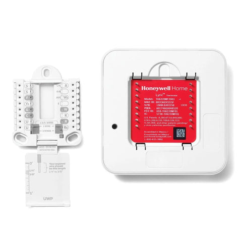 No Sweat Wiring Z Wave Plus Programmable Touchscreen Thermostat Featuring Smartstart Automation And Slick Low Voltage Hookup For Heat Pump And Conventional Homes In Crisp White with wiring panel.