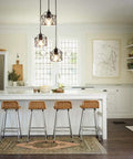 Vintage Industrial Pendant Light 3 Light Cage Shade Adjustable Mini Hanging Ceiling Fixture with E26 Base Black over kitchen island