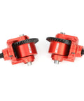 Two Piece 34T Differential And 13T Helical Gear Set For Arrma 1 To 10 And 1 To 8 Transmissions in red chrome steel, side view
