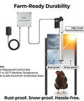 Smart WiFi Automatic Chicken Coop Door With App Control, Alexa And Google Home Compatible, aluminum security door shown