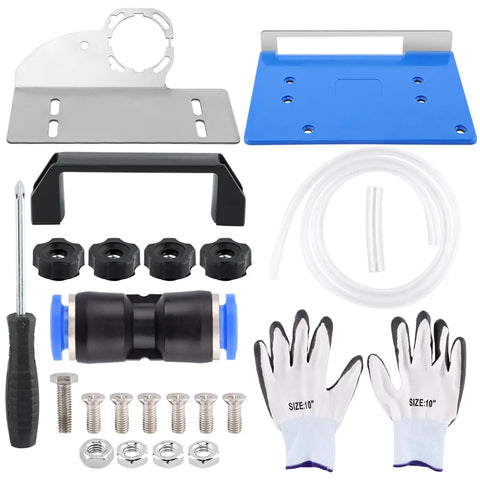 Adjustable Tile Cutter Chamfering Tool For Angle Grinder With 45 Degree Bevel Pro Grade Kit Includes 2 Pairs Gloves And Universal Stand