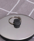 2pcs Rubber Drain Stopper for Bathtub, Bathroom and Kitchen with stainless steel cover and black rubber center.
