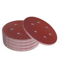 Top Notch Sandpaper Pack Featuring 50pcs Grit 180 Aluminum Oxide Discs With Hook Loop For Fast Wood Metal Rust Removal Polishing And Smoothing Surfaces, 50 sanding discs stacked.