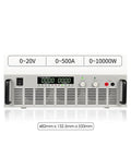 Beefy 20V 500A DC Power Supply Programmable Adjustable Switching Power Supply With Digital Display Regulated Lab Grade Power Source For Electronics Testing And Prototyping, front view, 482mm x 132.5mm x 533mm