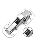 10 Pack No-Drill Door Spring Soft Close Hinges For Cabinets And Furniture, Hydraulic Soft Closer Hinges With Screws, 4 Inch, Cold Rolled Steel